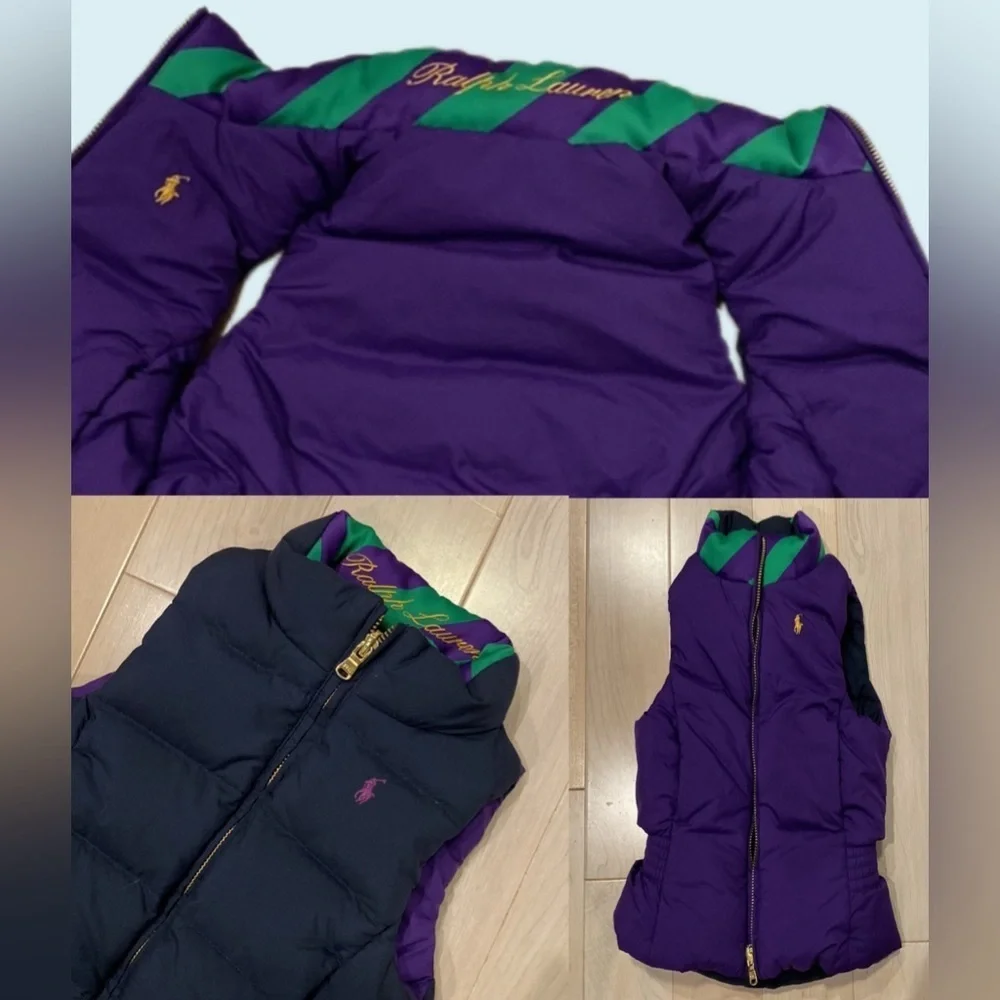 Ralph Lauren Purple and Green Puffer Jacket